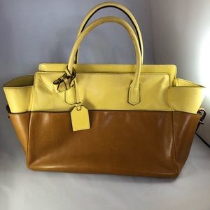 Vintage Reed Karkoff Yellow and Nude Tote